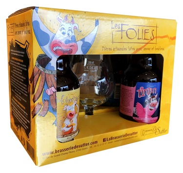 Biere France Normandie Coffret Les Folies De Sutter 4x33cl + 1 Verre 6.45%