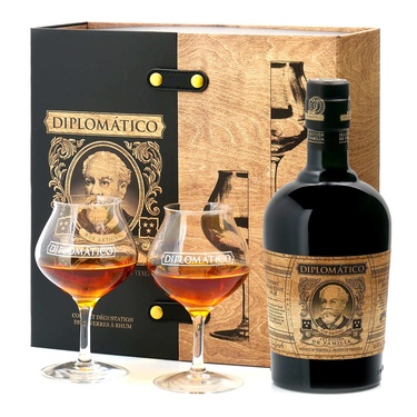 Rhum Venezuela Diplomatico Seleccio De Familia Coffret 2 Verres 43% 70cl