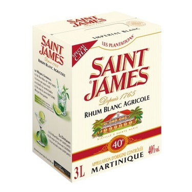 Bib 3l Rhum Blanc Agricole Martinique St James 40%